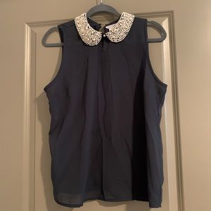 pearl collar blouse